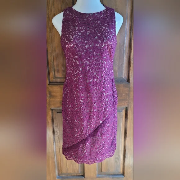 Lauren Ralph Lauren | Dresses | Lauren By Ralph Lauren Sz 6 Dress Burgundy  Nude P2p 6 W 3 L 22 | Poshmark